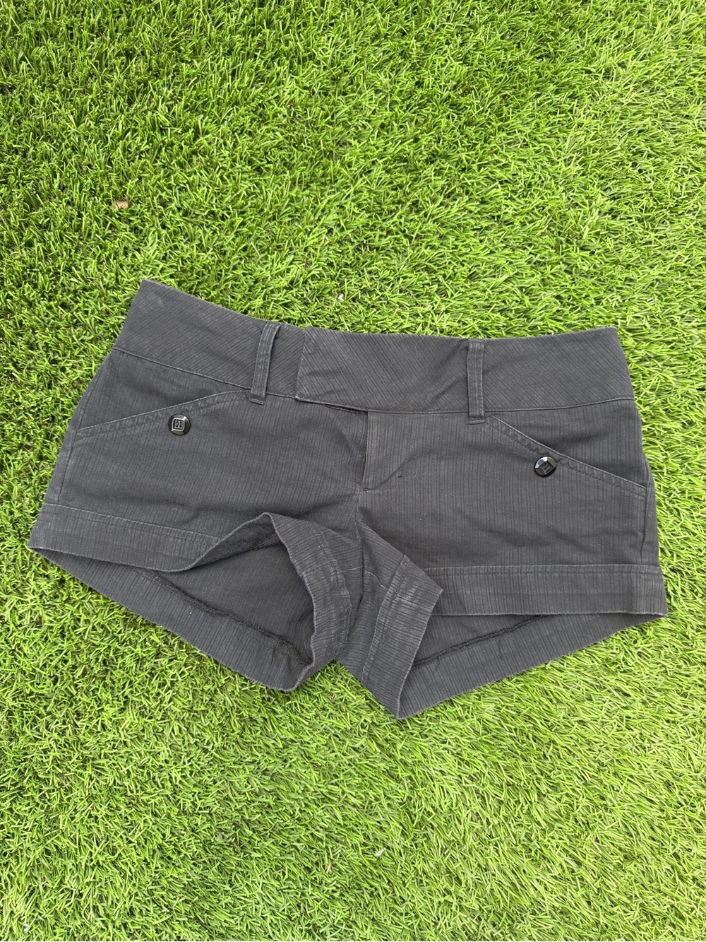 High-Waist Black Women's Short with Cuff Detail